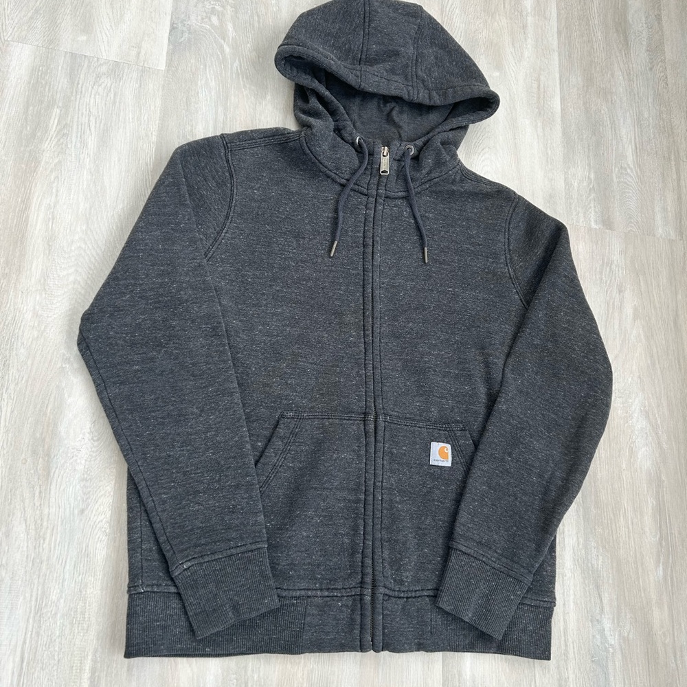Carhartt Boys Dark Gray Zip-Up Hoodie